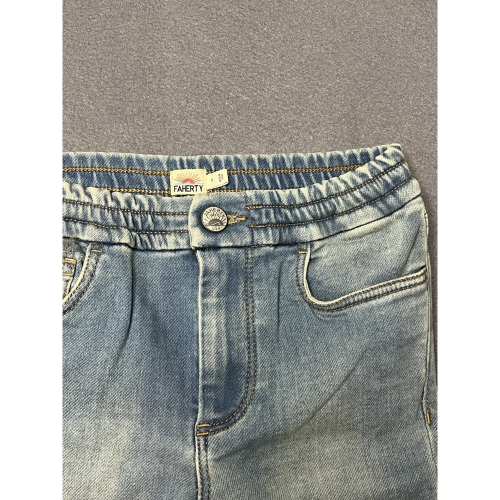 Faherty Eastern Shore Stretch Terry Jeans Kids Size 5Y Blue 5 Pocket Design NWOT